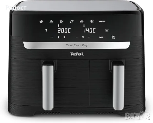 Двузонов фритюрник с горещ въздух Tefal Dual Easy Fry EY9018 8.3L 