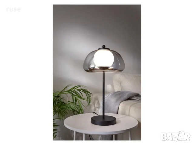 НОВИ! Настолна лампа стъкло сиво Mid-Century Modern Mushroom Floor