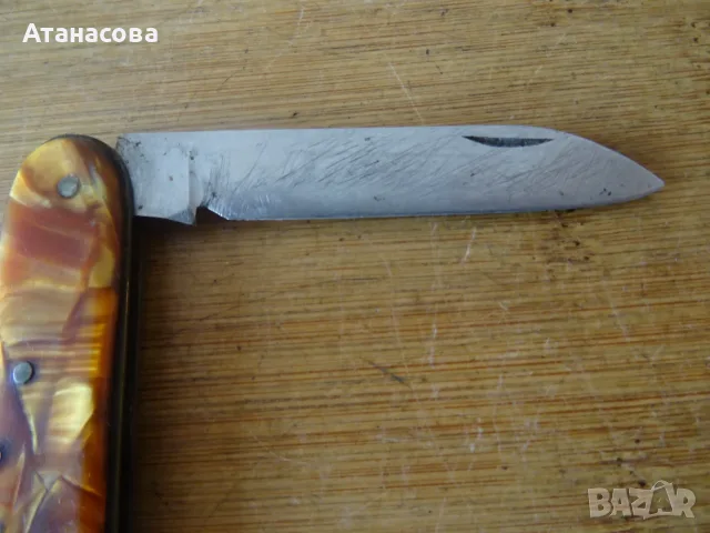 Джобно ножче с 3 инструмента кехлибар, снимка 3 - Ножове - 55414308