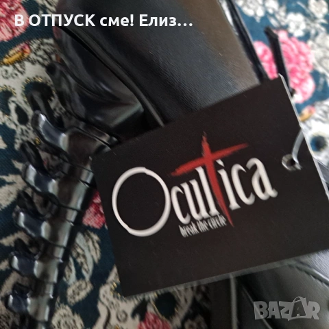 "Gothic Pumps" High Heel black by Ocultica Spine Гигър, готик+подарък!к обувки на висок ток, снимка 10 - Дамски обувки на ток - 54615315