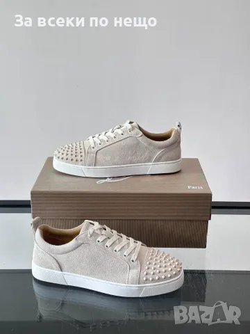 Christian Louboutin Мъжки Луксозни Велурени Кецове Със Шипове - Различни Цветове Код KP2, снимка 4 - Кецове - 55681927