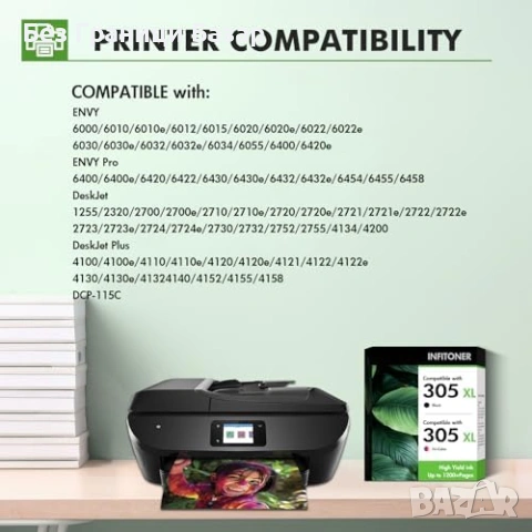 Нови HP 305XL Съвместими Мастилени Касети Черна + Цветна 2 броя Комплект мастило за принтер печат, снимка 2 - Други стоки за дома - 54747144