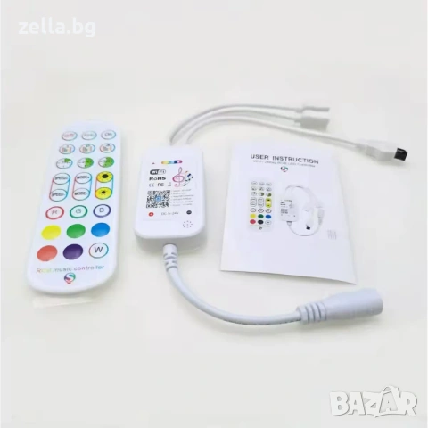 Smart WiFi RGB LED контролер Tuya, дистанционно с 24 бутона, димер, музикален и гласов контрол 10332, снимка 9 - Друга електроника - 54672329
