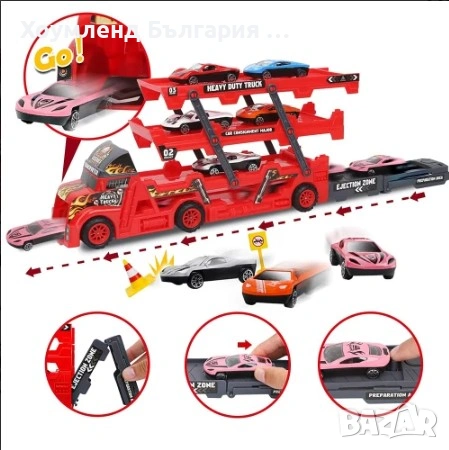 Автовоз на 3 нива изстрелващ колички - какмион с коли