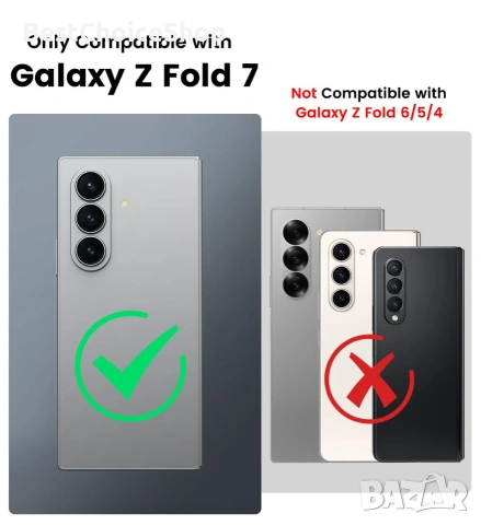 Калъф за Samsung Galaxy Z Fold 7 с отделение за карти протектор екран и панта удароустойчив, снимка 6 - Калъфи, кейсове - 55166360