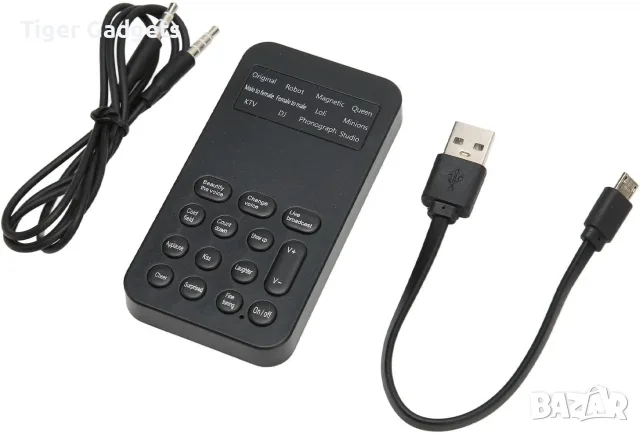 Voice Changer с 12 гласа и 8 звукови ефекта, 3.5mm, за телефон, игри, стрийминг, KTV