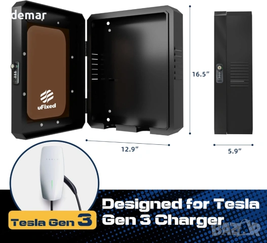 Компактна кутия за външно зарядно устройство Tesla и ChargePoint,черна, снимка 7 - Аксесоари и консумативи - 54632129