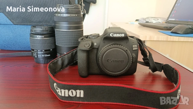 Canon 2000D + 2 Обектива | В ГАРАНЦИЯ до 05.2027 +Чанта Think Tank