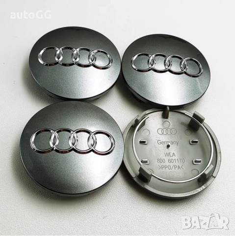Капачки за джанти Ауди/Audi 68мм Черни/Сиви, снимка 3 - Аксесоари и консумативи - 54395025