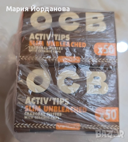 кутия с 50 броя неизбелени филтри (накрайници) OCB Activ'Tips Slim 2 броя за 7€, снимка 3 - Други - 54556520