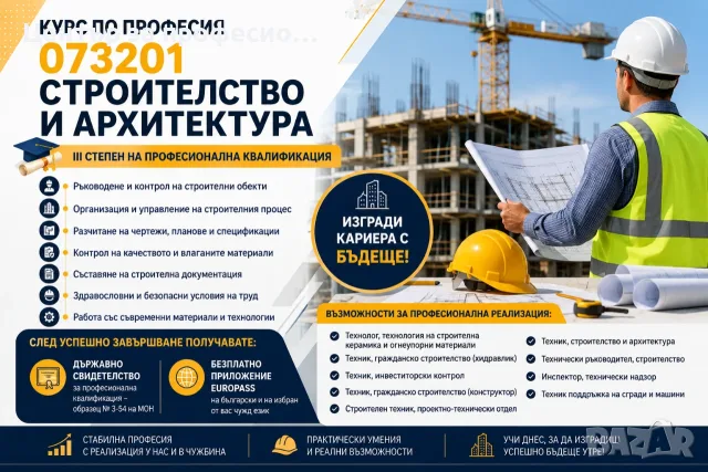 Курс по професия 073201 „Строителство и архитектура“