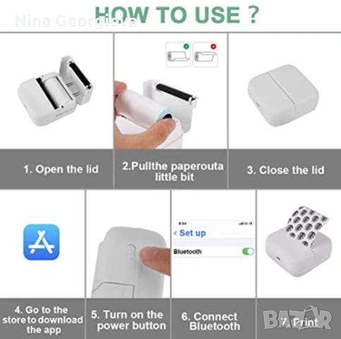 Преносим фотопринтер , снимка 5 - Принтери, копири, скенери - 54237714