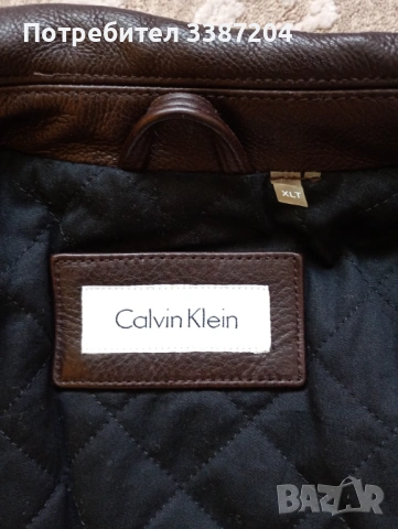 Calvin Klein мъжко кожено яке от естествена кожа XLT, снимка 4 - Якета - 54573258