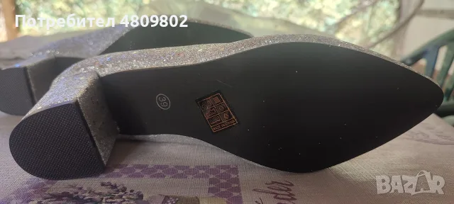 Елегантни сребристи обувки 39 , снимка 5 - Дамски обувки на ток - 55464615