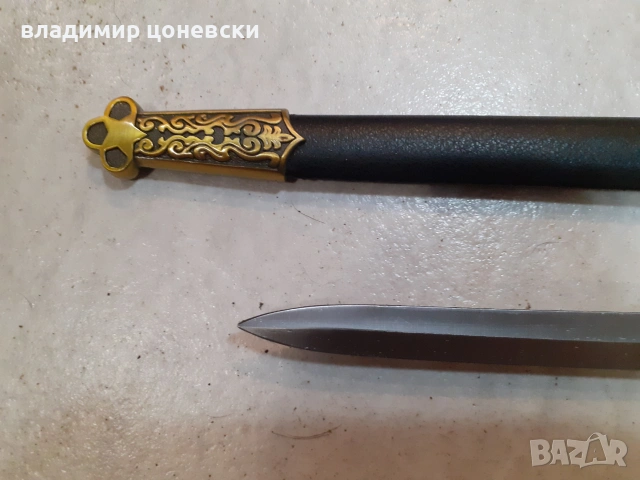 Масонски кортик,нож,кинжал,сабя,острие от стомана,кания обвита с кожа, снимка 2 - Колекции - 55000300