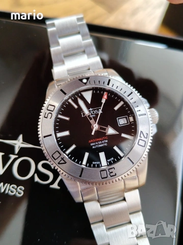 Swiss Made дайвър Davosa Argonautic Automatic (20 ATM) – Пълен Комплект, ПЕРФЕКТЕН!, снимка 2 - Мъжки - 55269187