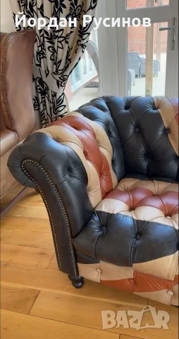 Кожен оригинален диван честърфийлд chesterfield , снимка 2 - Дивани и мека мебел - 55459700