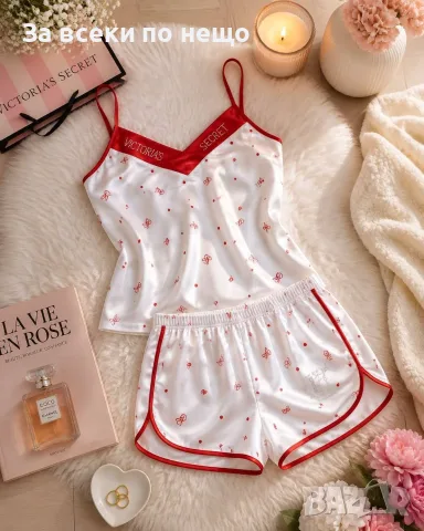Victoria's Secret Дамска Лятна Пижама Горнище Потник И Къси Панталонки - 13 Цвята Код SK1974, снимка 10 - Пижами - 55627402