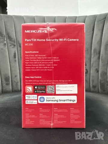 MERCUSYS MC200 Pan/Tilt Home Security Wi-Fi Camera – Full HD 1080p, снимка 4 - IP камери - 55324044