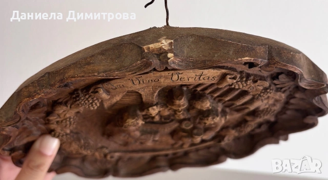 Ретро стенна чиния, дърворезба, снимка 5 - Други - 55153895