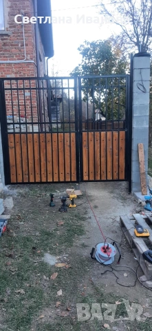 Огради от метална конструкция и масивно дърво, снимка 6 - Огради и мрежи - 54648771