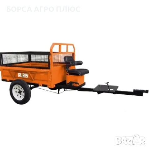 RURIS Градинско ремарке 750 кг 160x100x55 см за мотофреза и мотоблок Ново