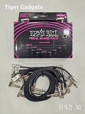 Ernie Ball Flat Ribbon Patch Cable Multi-Pack (P06224) – комплект 10 плоски patch кабела за pedalboa, снимка 4 - Други - 54490924