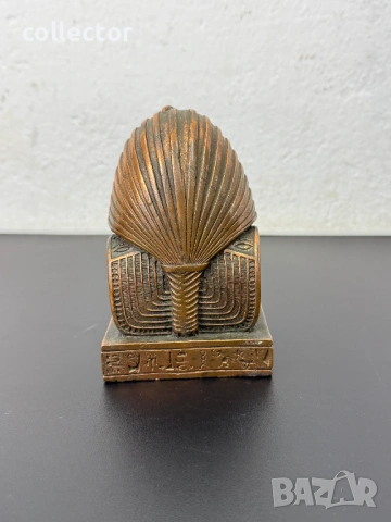 Медна египетска маска / бюст на Тутанкамон. №8049, снимка 4 - Колекции - 54029330