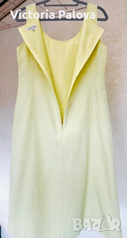 Елегантна маркова  рокля Cerruti 1881 в цвят лайм - стил „тих лукс", снимка 7 - Рокли - 53991231