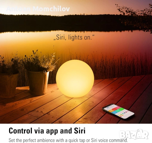 Смарт LED лампа Eve Flare HomeKit Thread IP65, снимка 6 - Лед осветление - 55233885