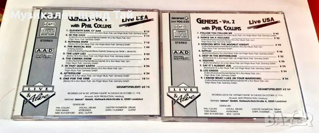 Компакт Дискове - Рок - Метъл: Genesis – Live USA - 1978 - With Phil Collins - CD 1 + CD 2, снимка 2 - CD дискове - 55448558
