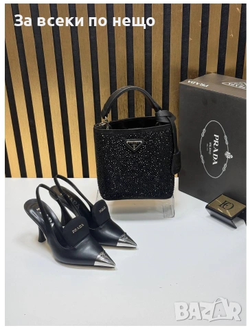 Prada Дамски Черни Обувки На Ток Прада Код SK1832