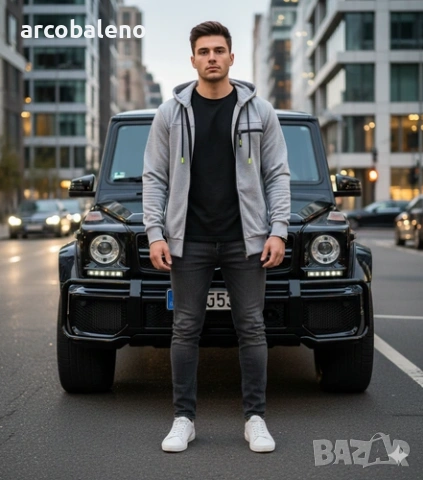 Мъжки суичър с цип и качулка Curtis, 2цвята , снимка 5 - Суичъри - 49307541