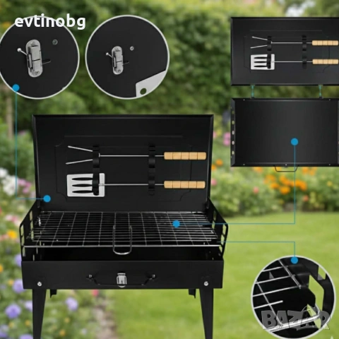 Градинска сгъваема скара за къмпинг и пикник, снимка 7 - Барбекюта - 54105008