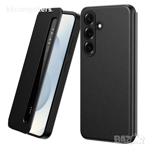 За Samsung Galaxy A57 5G Smart View Кожен Калъф с Прозорец, NFC Активиране и Скрийн Протектор – 4 цв