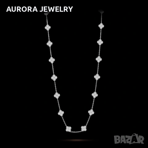 Van Cleef & Arpels VCA 20 Motifs Silver Diamonds Vintage Alhambra Long Clover Дамско Колие, снимка 9 - Колиета, медальони, синджири - 54736724