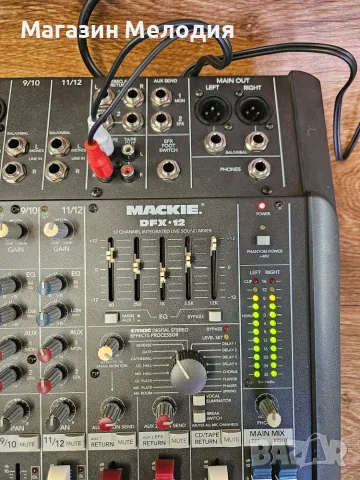 Миксер Mackie DFX-12 Смесителен пулт 12-канален миксер Mackie DFX-12 – Вграден еквалай, снимка 3 - Ресийвъри, усилватели, смесителни пултове - 55346118