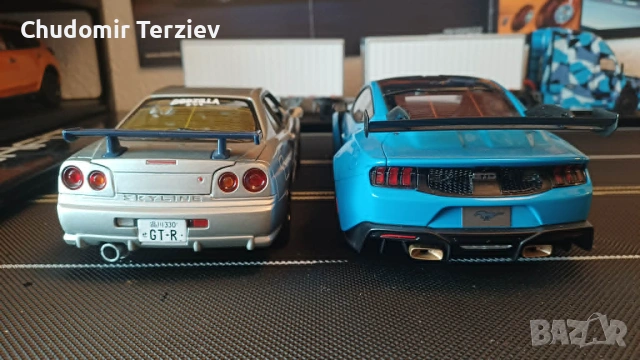 Мащабни модели коли 1:18 / GT-SPIRIT Ford Mustang GTD / MOTORMAX Nissan Skyline R34, снимка 4 - Колекции - 54911522