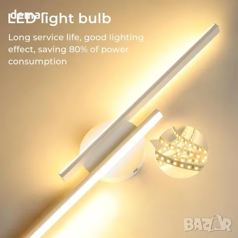 LED модерна стенна лампа 24W 2700LM, 60 см, топла светлина 3000K, снимка 5 - Лампи за стена - 55525893