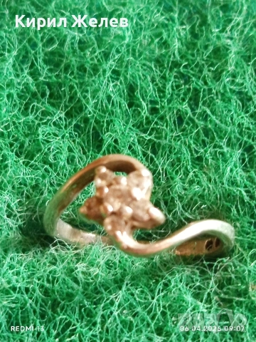 Артистичен сребърен пръстен във формата на звезда 🌟 с инкрустирани кристали 53331