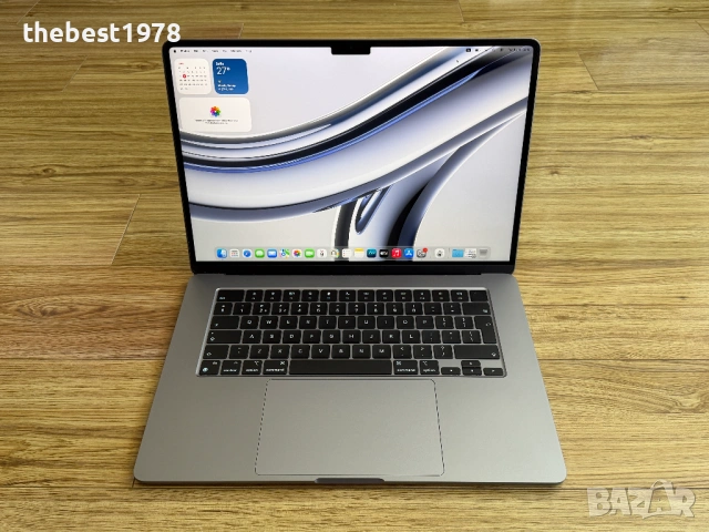 MacBook Air 15 M2`8 CPU/10 GPU/8GB RAM/256GB SSD/Бат 99%/Като Нов, снимка 2 - Лаптопи за работа - 54838762