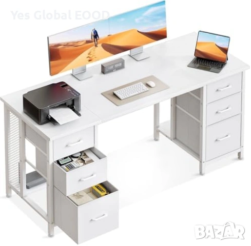 Бюро Coleshome 160см с 6 чекмеджета и USB