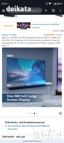 Проектор projector yezmek v7, снимка 7 - Плейъри, домашно кино, прожектори - 54233850