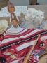 Стара рисувана дървена чиния диа.35см,,красива купа,бухали щастие,кърпа народна 1м/0,80,момче носия, снимка 9