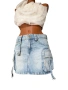Bershka дамска къса дънкова пола , снимка 8