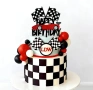 Комплект топер Happy birthday рали състезание кола знаме флаг топчета топки декорация на торта , снимка 1