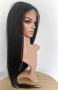 Черна перука от микс естествен косъм и примеси 70 см с Lace 4×4, снимка 1