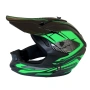 Крос каска за мотор, мотокрос и АТВ - черно-зелена M/L, снимка 1