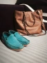 Дамска кожена чанта Prada с подарък мъжки мокасини , снимка 3