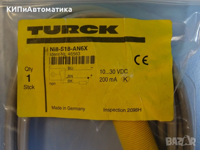 индуктивен сензор TURCK Ni8-S18-AN6X inductive sensor 10-30VDC, снимка 8 - Резервни части за машини - 54218558